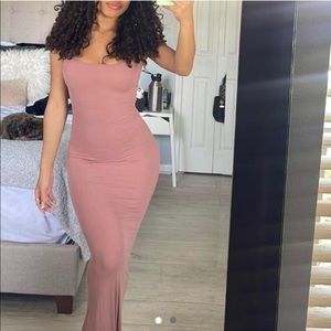 COPY - Skims Soft Lounge Dress Rose Clay XXS